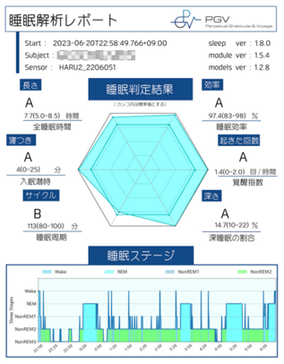 私の睡眠レポートサンプル